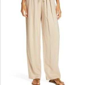 Vince Wide Leg High Rise Drawstring Pant Beige XL original price over $300